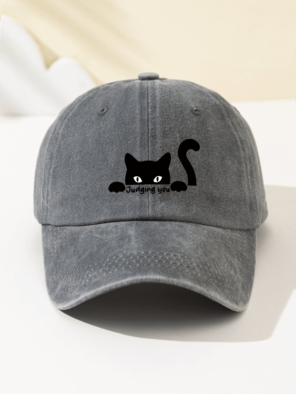 1 Stück Damen Baseball Kappe mit Katzen-Motiv, modischer, atmungsaktiver und vielseitiger Sonnenhut mit verstellbarem Umfang, süßes Tiermuster, geeignet für tägliche Fahrten, Studium, Arbeit, Treffen, Outdoor-Sport, Camping, Urlaub, Paar-Geschenk