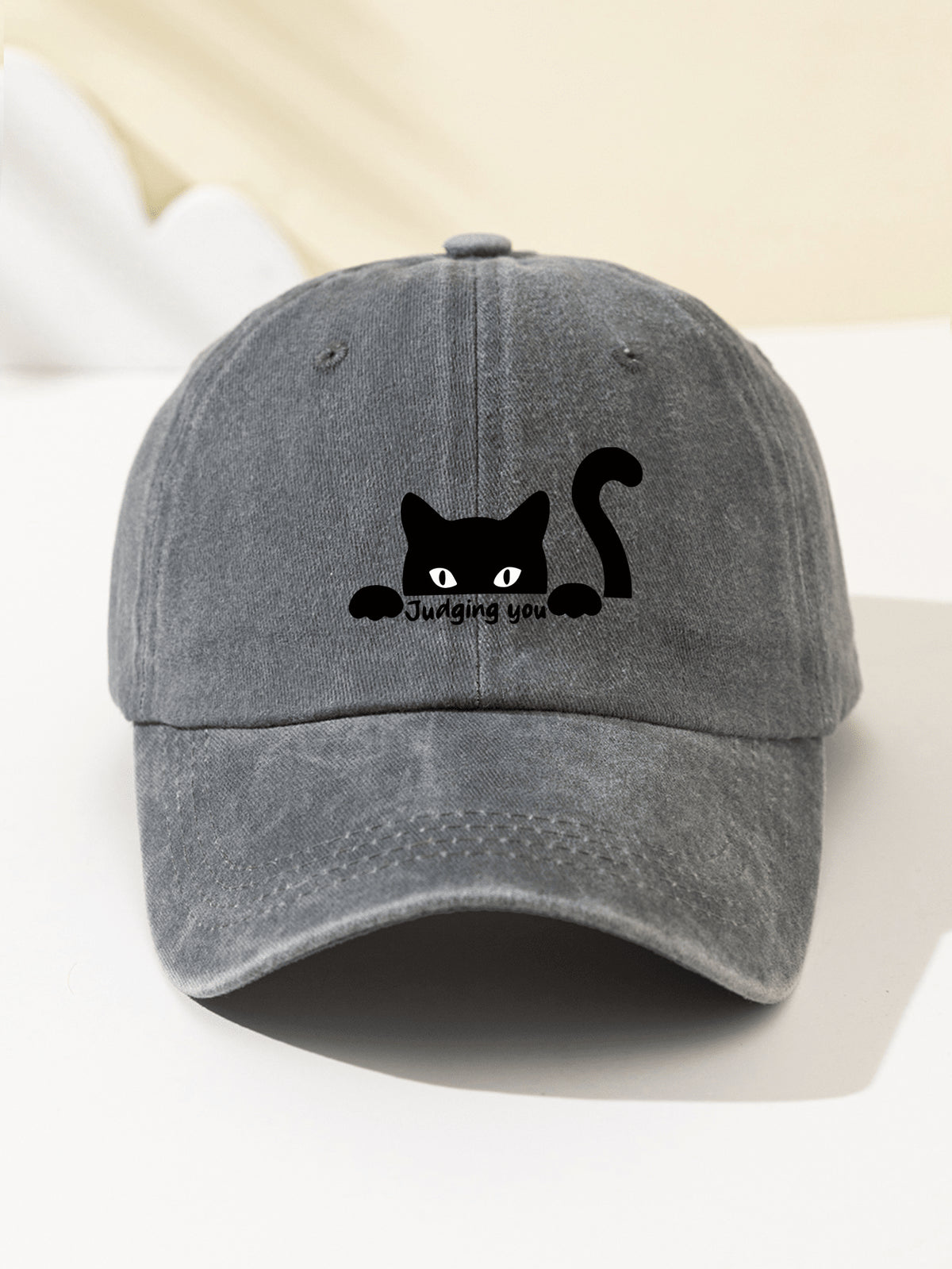 1 Stück Damen Baseball Kappe mit Katzen-Motiv, modischer, atmungsaktiver und vielseitiger Sonnenhut mit verstellbarem Umfang, süßes Tiermuster, geeignet für tägliche Fahrten, Studium, Arbeit, Treffen, Outdoor-Sport, Camping, Urlaub, Paar-Geschenk