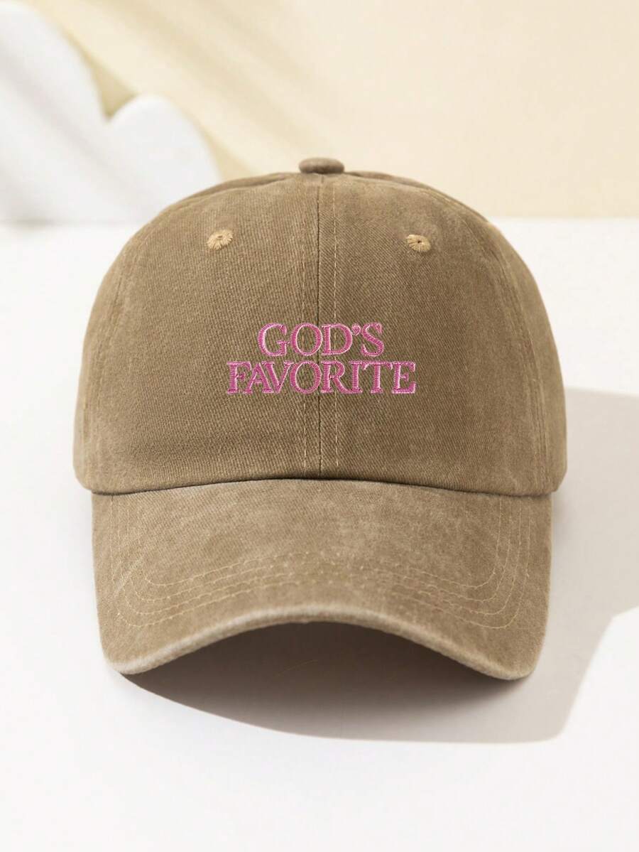 1 Stück Damen Baseballkappe mit Stickerei "God's Favorite", verstellbarer Schirm, atmungsaktiv für Outdoor, geeignet für Sport, Camping, Reisen, Geschenk