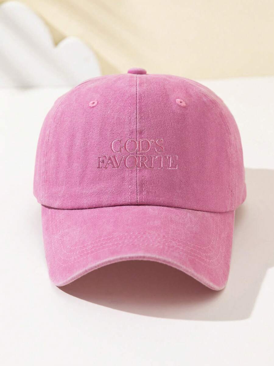 1 Stück Damen Baseballkappe mit Stickerei "God's Favorite", verstellbarer Schirm, atmungsaktiv für Outdoor, geeignet für Sport, Camping, Reisen, Geschenk