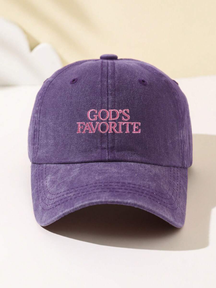 1 Stück Damen Baseballkappe mit Stickerei "God's Favorite", verstellbarer Schirm, atmungsaktiv für Outdoor, geeignet für Sport, Camping, Reisen, Geschenk