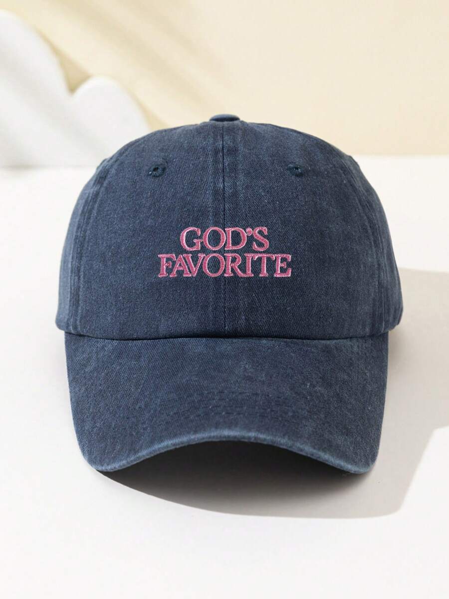 1 Stück Damen Baseballkappe mit Stickerei "God's Favorite", verstellbarer Schirm, atmungsaktiv für Outdoor, geeignet für Sport, Camping, Reisen, Geschenk