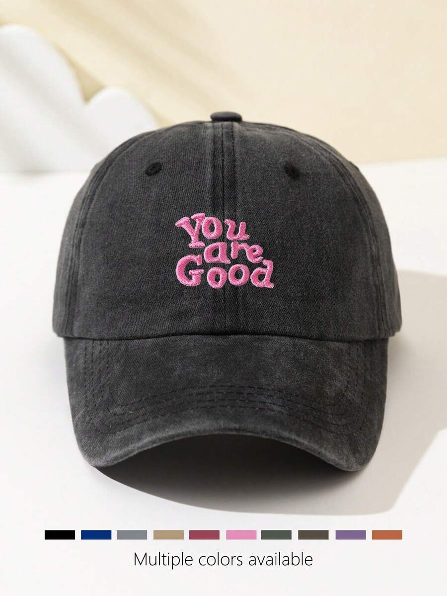 1 Stück Damen "Gottes Liebling" bestickte weiche Baseball Kappe, schmeichelhaft, verstellbare Größe, lässiger Stil, modisch für tägliche Fahrten, Strand, Outdoor-Sport, Wandern, Sommer, Hut