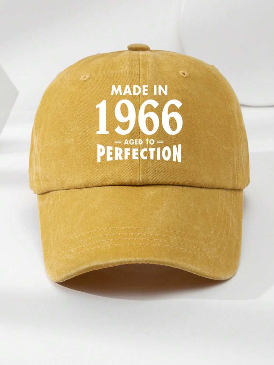 1 Stück Unisex Vintage 1966 Slogan Grafik verstellbare Baseballkappe, schwarz mehrfarbig, lässiger Outdoor-Modehut geeignet für den täglichen Gebrauch, Reisen, Strand, Angeln, Geburtstagsgeschenk zum 60. Geburtstag