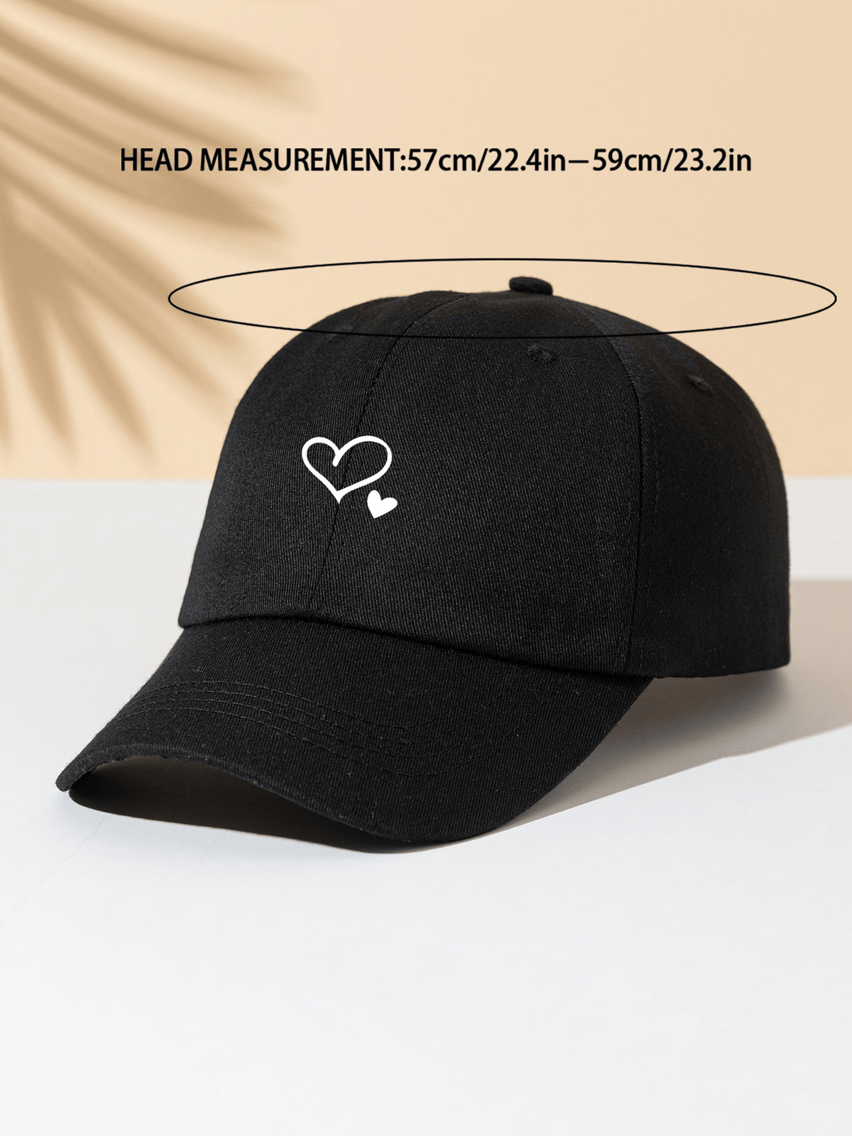 1 Stück khakifarbene Baseballkappe mit doppeltem Herz Stickerei, Unisex Sonnenhut Outdoor Essentiell Halloween