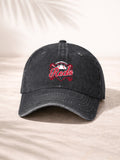 Washed Denim Baseball Cap For Men And Women Casual Sporty Adjustable Hat With Team Logo Design Cincinnati Reds Embroidered Patch Featuring Classic Baseball Motif In Red And White Color Scheme Perfect For Outdoor Activities Daily Wear And Sports Events Lig