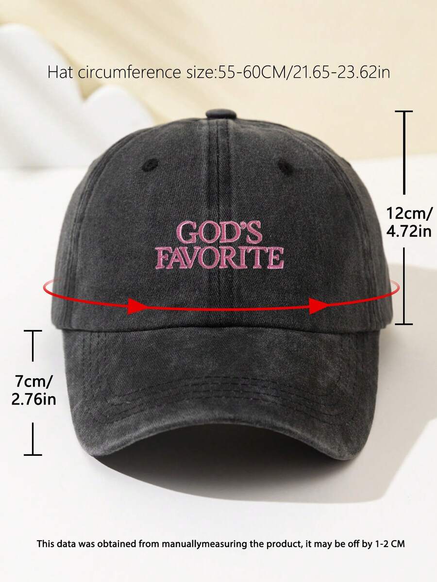 1 Stück Damen Baseballkappe mit Stickerei "God's Favorite", verstellbarer Schirm, atmungsaktiv für Outdoor, geeignet für Sport, Camping, Reisen, Geschenk