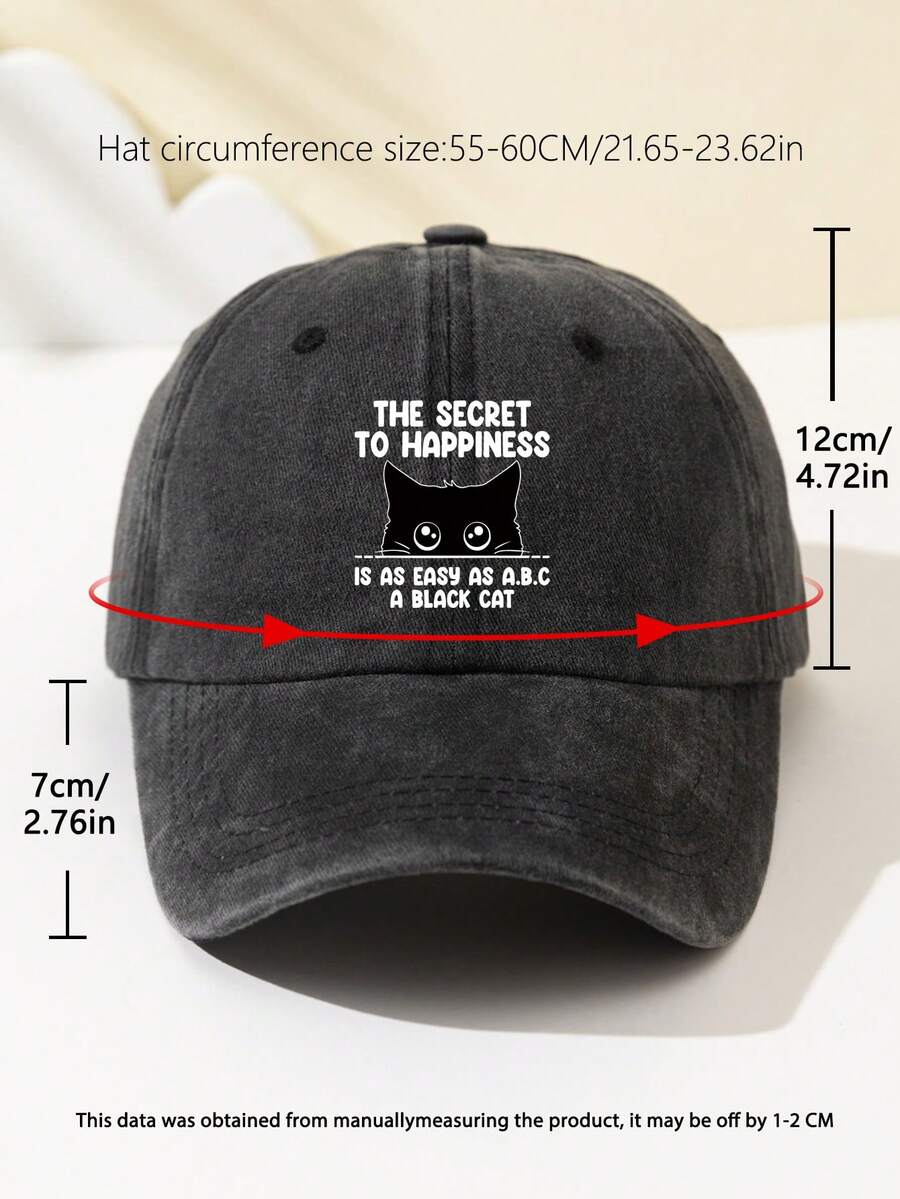 1 Stück Damen-Baseballkappe mit Halbmond- und Katzen-Print, weiches Oberteil, süßes Tiermuster, verstellbare Kappenkrempe für Outdoor, Sport, Camping, Urlaub, Weihnachtsgeschenk