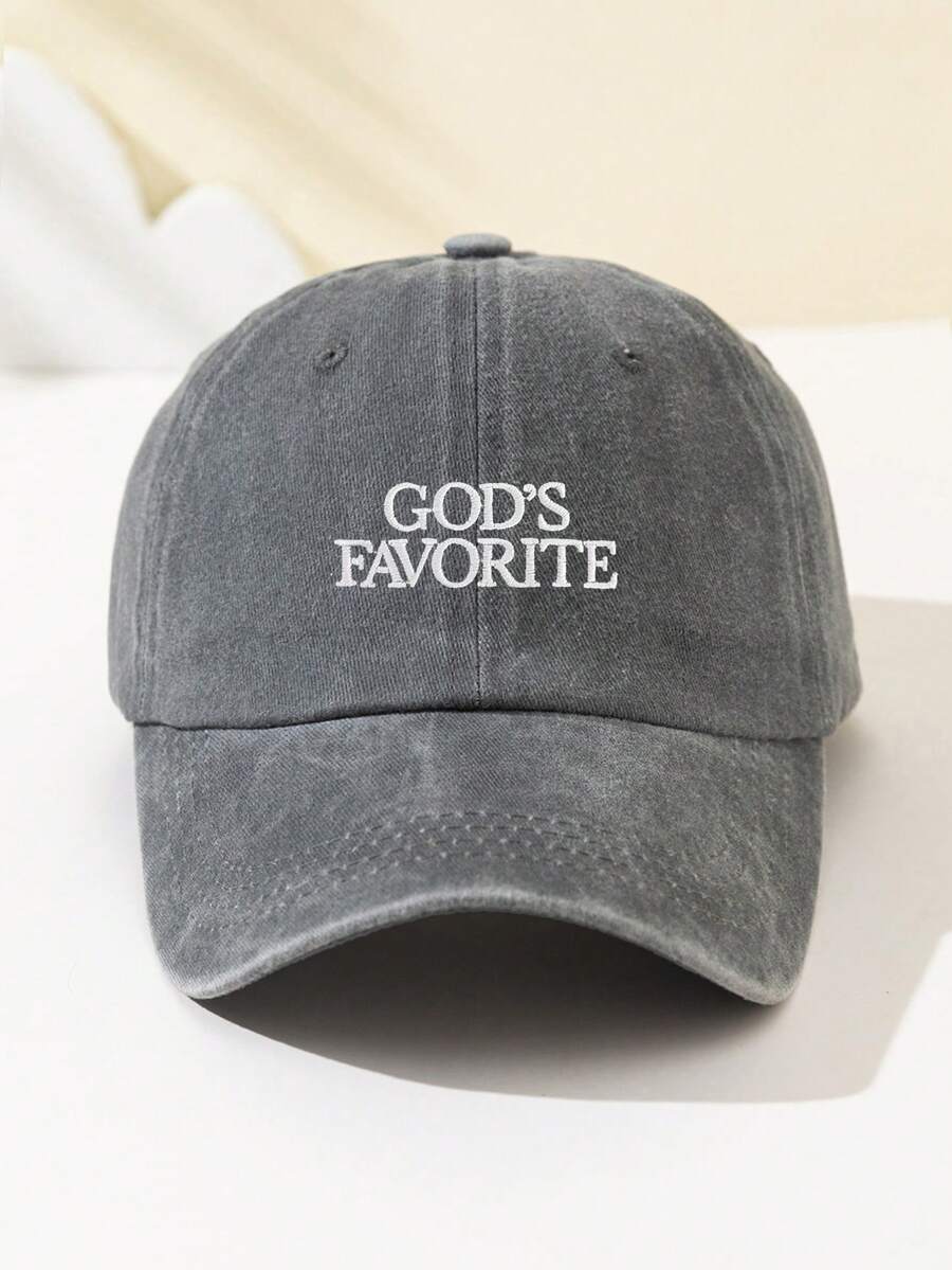 1 Stück Damen "Gottes Liebling" bestickte weiche Baseball Kappe, schmeichelhaft, verstellbare Größe, lässiger Stil, modisch für tägliche Fahrten, Strand, Outdoor-Sport, Wandern, Sommer, Hut