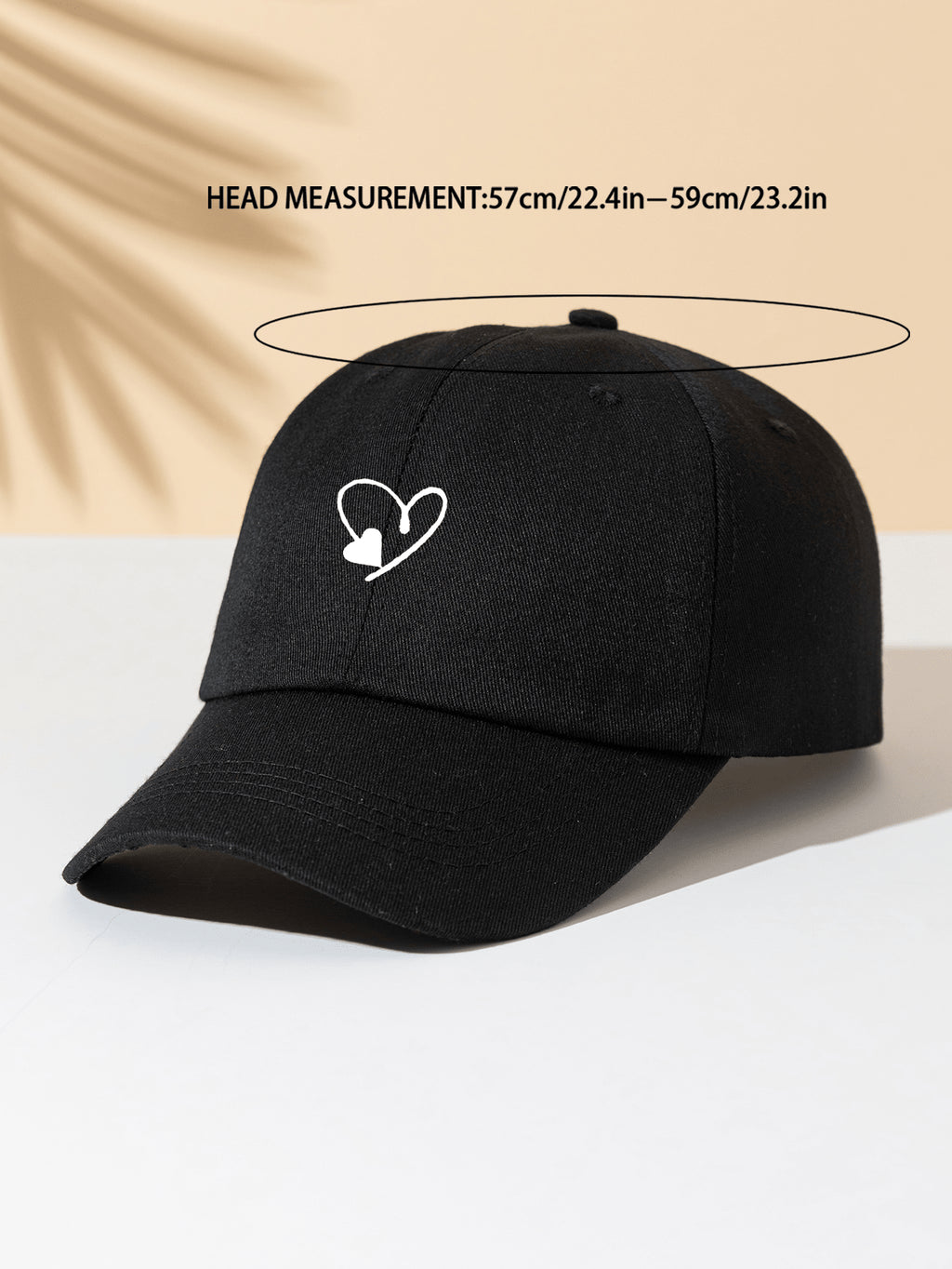 1 Stück khakifarbene Baseballkappe mit doppeltem Herz Stickerei, Unisex Sonnenhut Outdoor Essentiell Halloween
