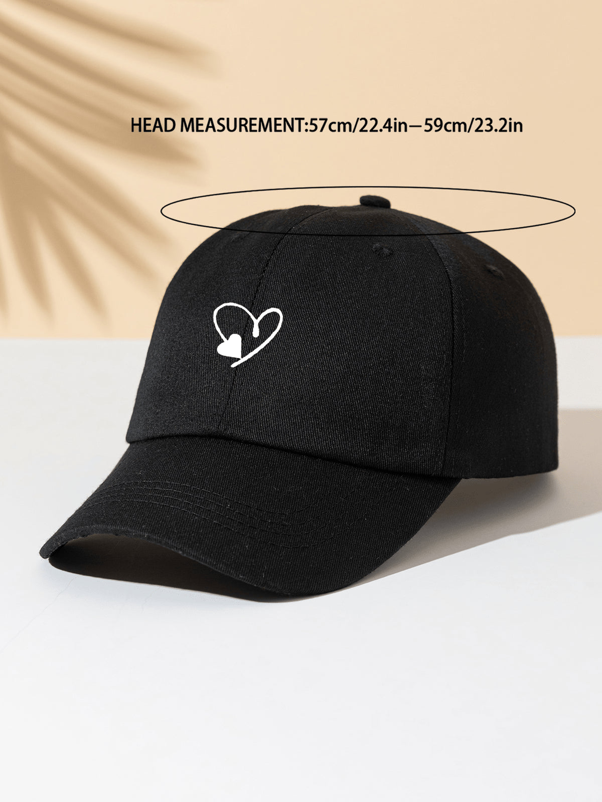 1 Stück khakifarbene Baseballkappe mit doppeltem Herz Stickerei, Unisex Sonnenhut Outdoor Essentiell Halloween