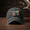 1978 Year Marked Fashion Vintage Washed Distressed Duckbill Cap Unisex Outdoor Baseball Cap Adjustable Washed Vintage Style Lightweight Breathable Golf Cap