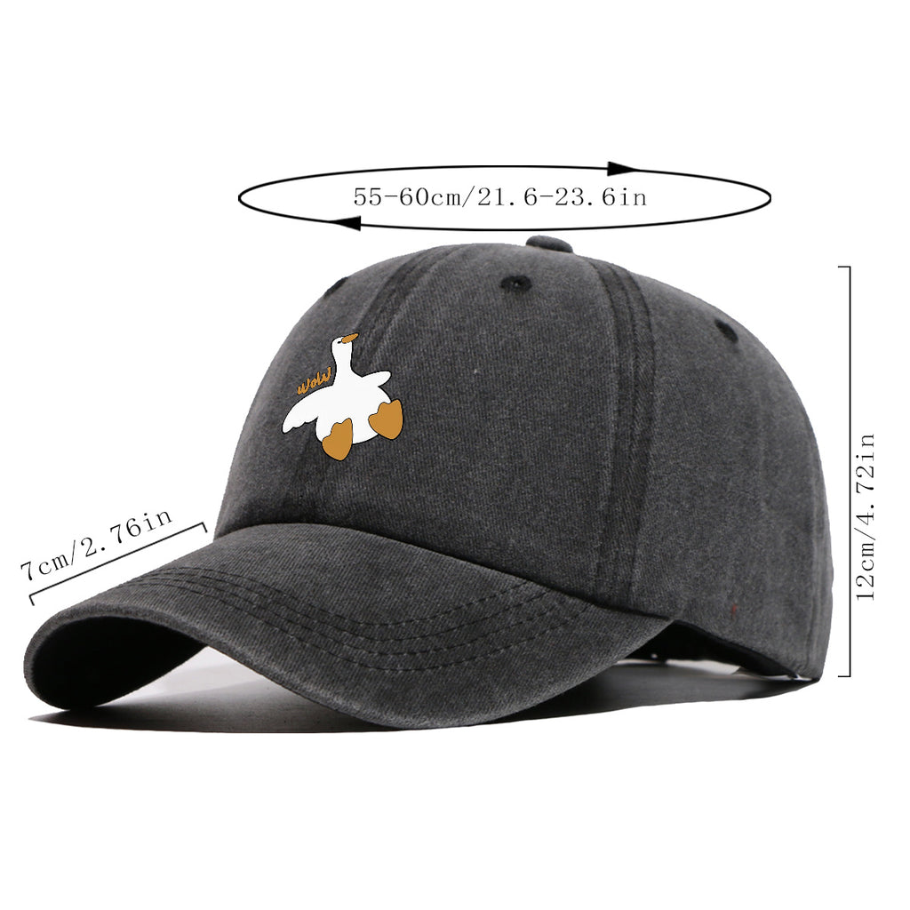 1pc Adorable White Goose Print Baseball Cap Suitable for Men & Women, Breathable Adjustable Snapback Hat with Goose, Unisex Casual Cap for Daily Wear, Picnic, Camping, Amusement Parks - Fun Gift for Goose Lovers, Birthday Present
