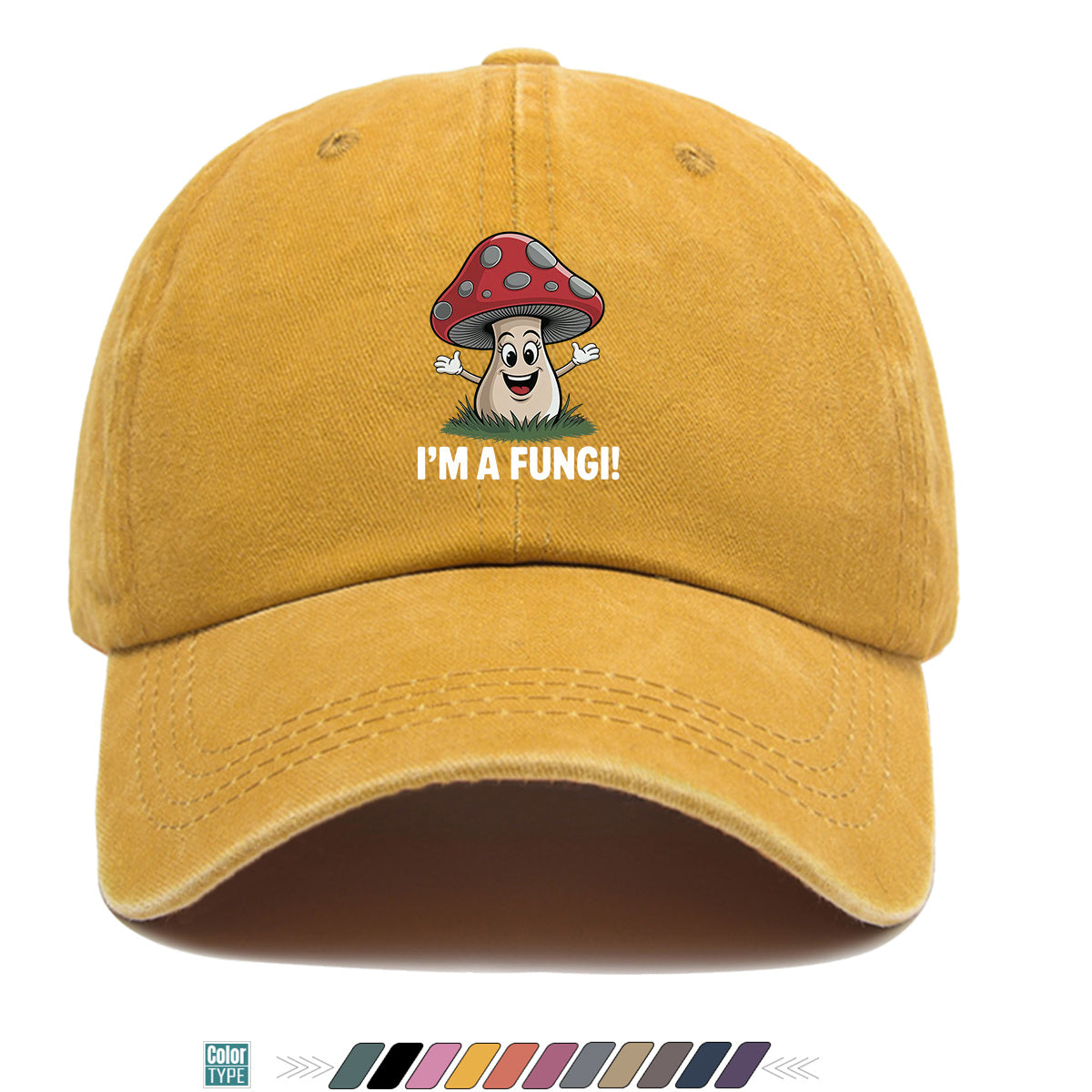 1pc Cartoon Mushroom Joyful Face Print Baseball Cap, Cute Red Mushroom with Gray Dots Hat, Comfortable and Breathable Sun Hat, Stylish, Fun, and Unique, Unisex Adjustable Baseball Cap, Casual Hat, Couple's Outing Hat, Suitable for Daily Shopping