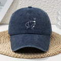 Women's Vintage Washed White Baseball Cap with Black Labrador Print- Soft and Lightweight All-Season Non-Elastic Cap, Wide Brim Design, Suitable for Leisure and Dog Walking, Hand Washable Pet Lover Accessory, Women's Hat, Women's Hat, Women's Hat, W