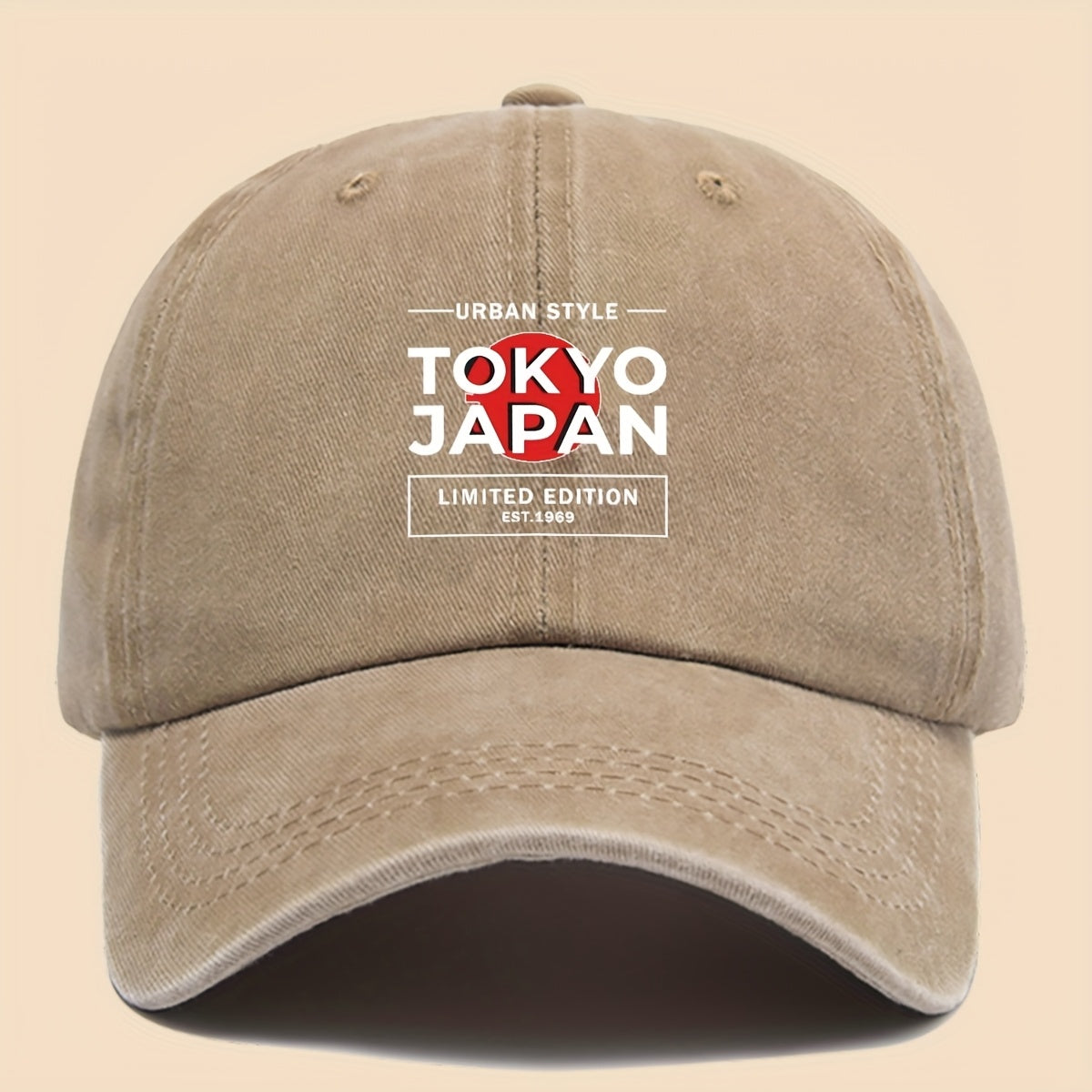 1pc Tokyo Japan City Style Printed Baseball Cap, Unisex, Printed Design, Solid Color Minimalist Vintage Curved Brim Dad Hat, Adjustable Size, All-Season Sun Hat, Suitable for Cycling, Fishing, Hunting, Teen Couple Skateboard Cap, Ideal Gift