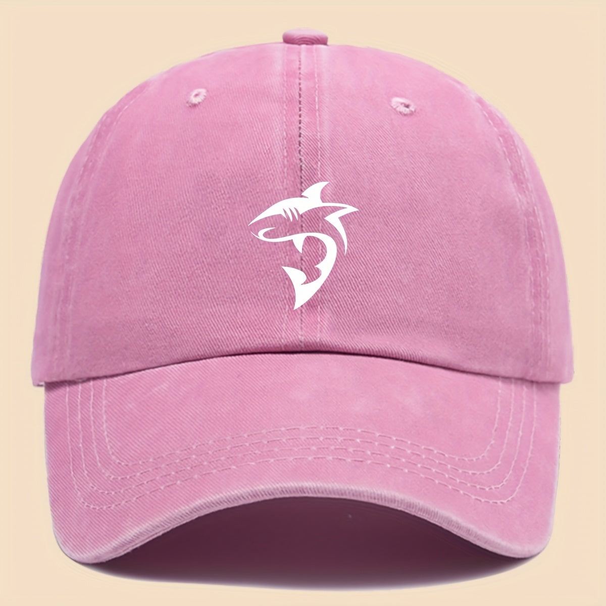 1 Unisex Ocean-themed Baseball Cap with White Shark Print - Breathable Adjustable Dad Hat for Skateboarding, Hiking, Fishing | Stylish Couple's Outdoor Accessory, Perfect Gift for Birthdays, Christmas, Halloween, Thanksgiving | Black Casual Hat |