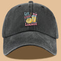 1pc "Life Gave Me Some Lemons but My Jesus He Be Makin' Lemonade" English Phrase Printed Baseball Cap, Fun Lemon and Lemonade Cup Illustration Sun Hat, Stylish, , and Aesthetically Pleasing, Unisex Adjustable Baseball Cap, Casual Street Hat