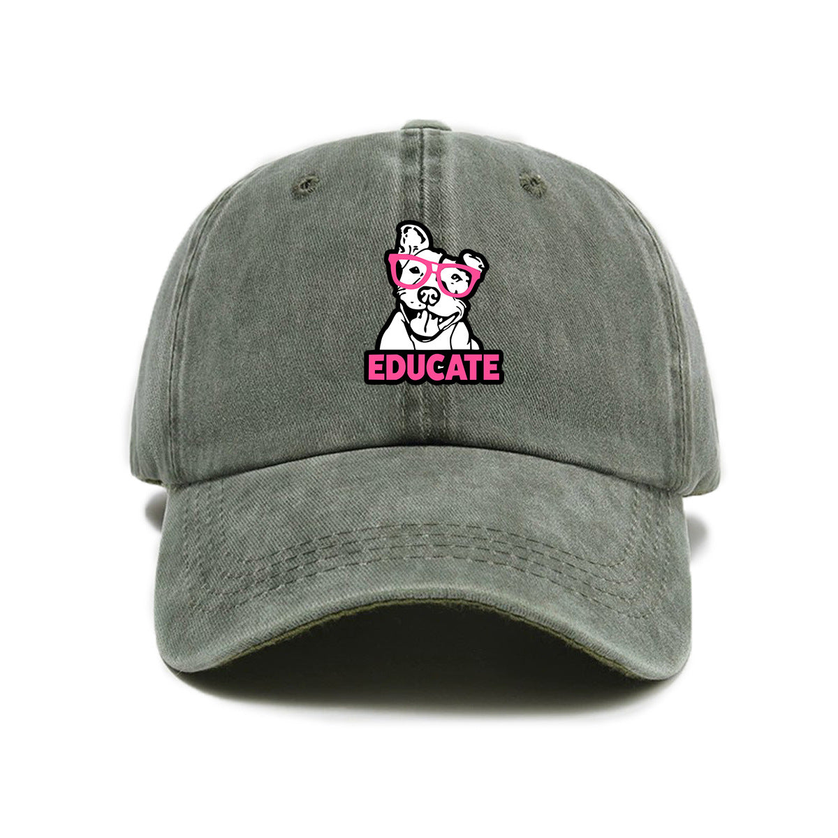 1 Washed Distressed Printed Baseball Cap for Adults, Trendy Hip-Hop Versatile Puppy Print Washed Distressed Soft Top Sun Baseball Cap, Unisex Baseball Cap