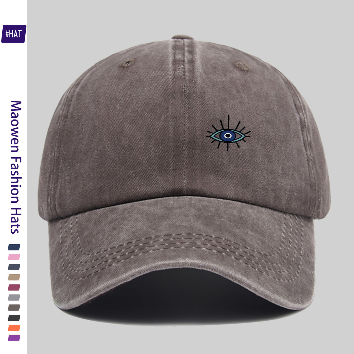 1pc Vintage Washed Distressed Trucker Dad Hat - Adjustable Snapback Baseball Cap with Fun Eye Print, Lightweight Breathable Suitable for Outdoor Fishing Hunting Driving, Unisex Gift for Men & Women, Machine Washable for and -the-