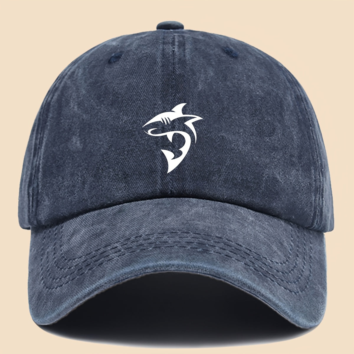 1 Unisex Ocean-themed Baseball Cap with White Shark Print- Breathable and Adjustable Dad Hat, Suitable for Skateboarding, Hiking, and Fishing| Fashionable Outdoor Accessories for Couples, Perfect Gift for Birthdays, Christmas, Halloween, Thanksgiving