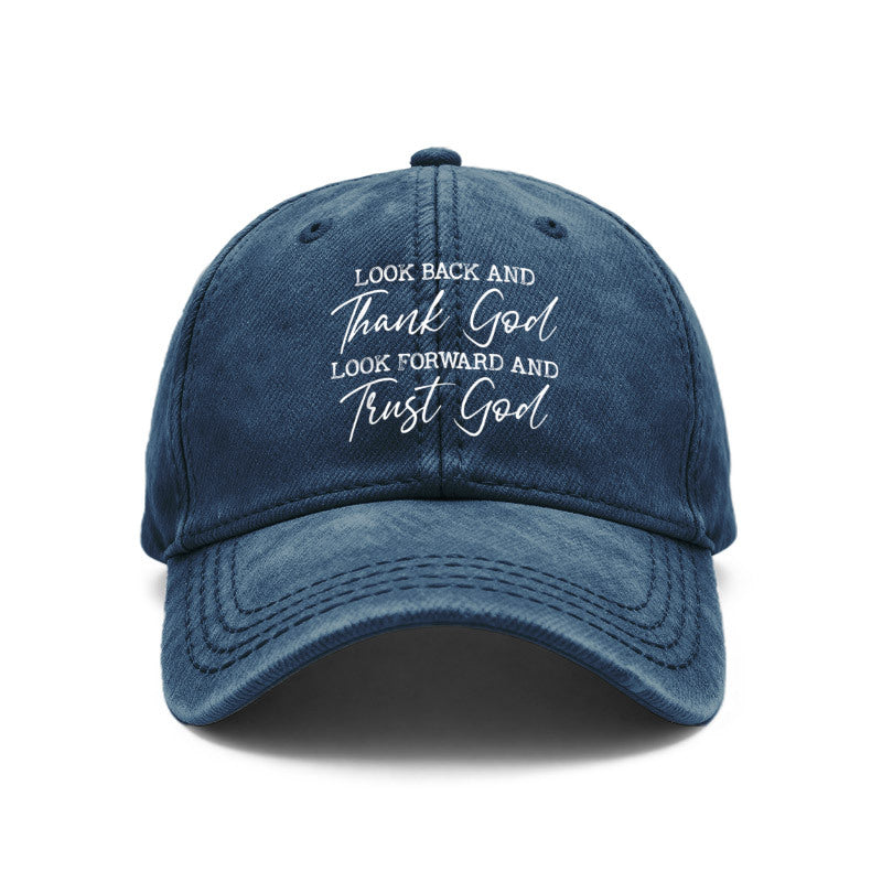 1pc Vintage Washed Unisex Baseball Suitable for Outdoor & Casual Wear, Adjustable Faith Quote Religious with Verse Design, Gift for Men & Women, Prayer for Church, Daily Wear, Printed Design