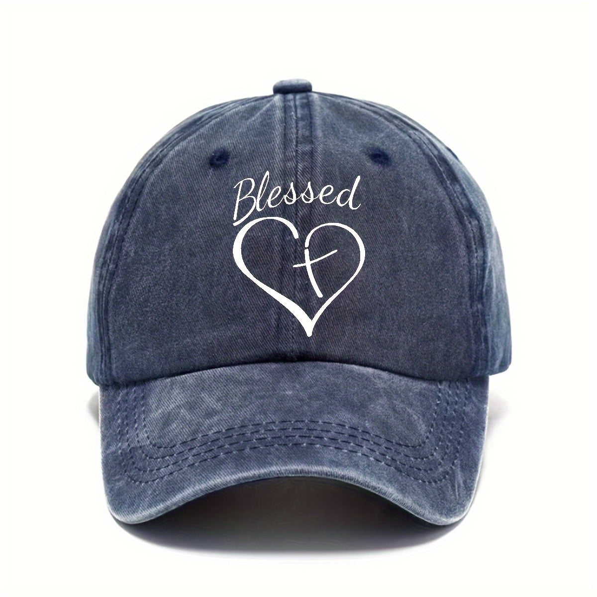 Vintage Washed Distressed Adjustable Dad Cap, Lightweight Fashion Sun Hat with Print