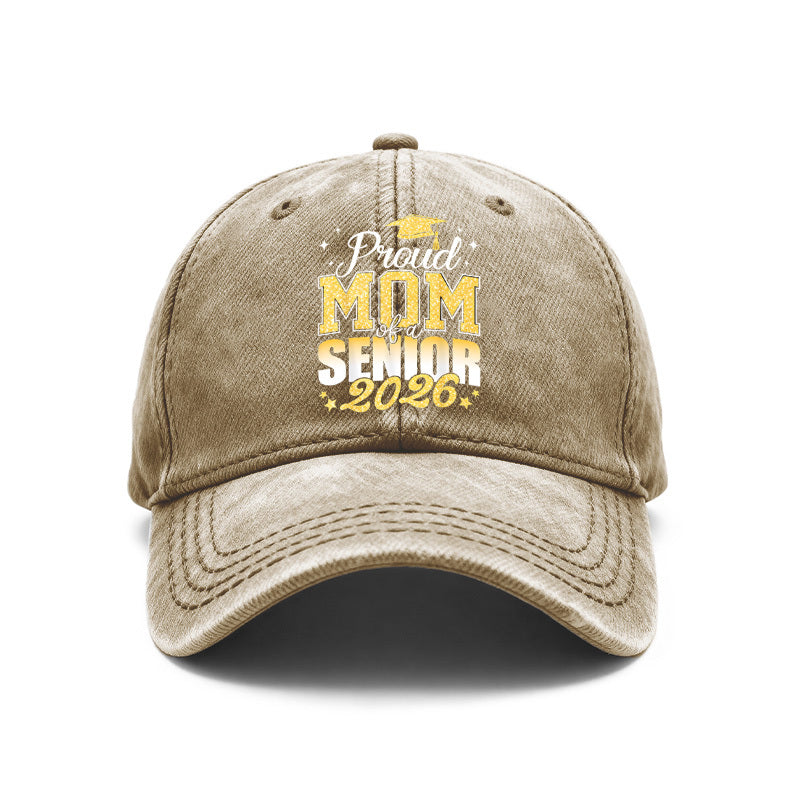 1pc 1pcs 1pc Vintage Washed Baseball Cap Suitable for Proud Moms & Graduates, Adjustable Unisex Cap with Graduation, Machine Washable Gift for 2026 Graduation, for Outdoor Activities, for Graduation Parties (for Men & Women)