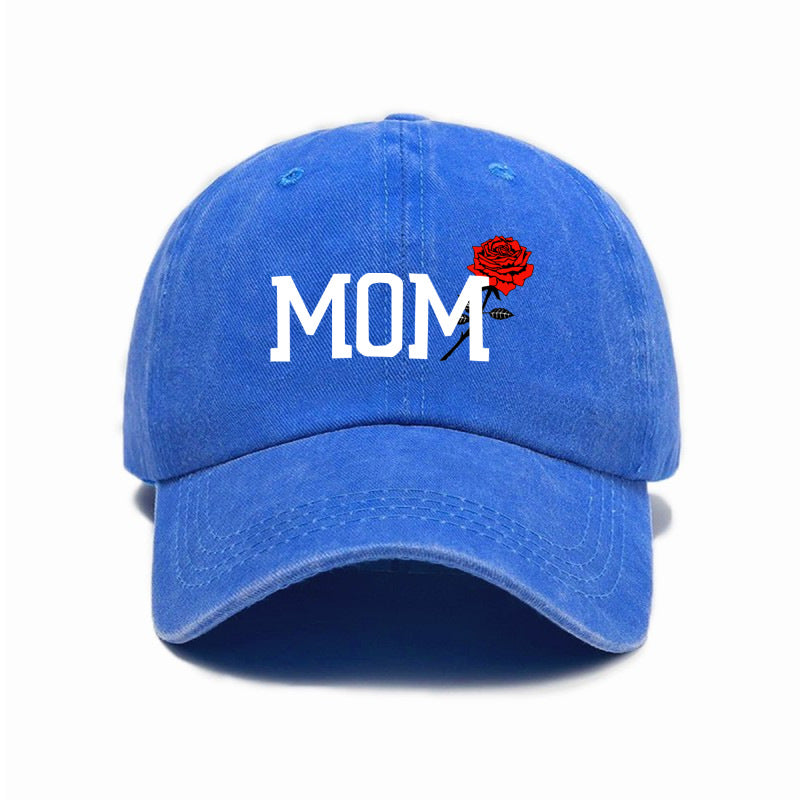 1 Top Water Washed Old Printed Baseball Cap Adult Casual Versatile Retro Old Style MOM Printed Water Washed Soft Top Baseball Cap Unisex Sun Hat