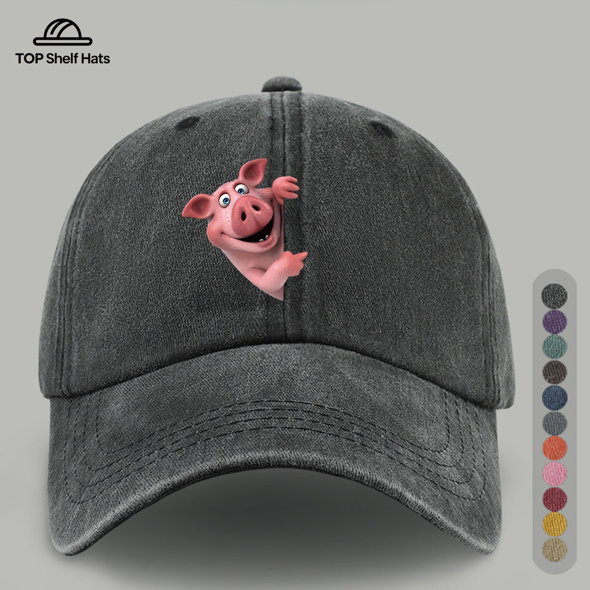 1pc 1pcs Cute Pig Print Baseball Cap Suitable for Men & Women, Lightweight Breathable Adjustable Cap with Pig, for Outdoor, Beach, Hiking, Fishing, Wedding, Birthday Gift, Pig-Themed Casual Hat for Casual Attire
