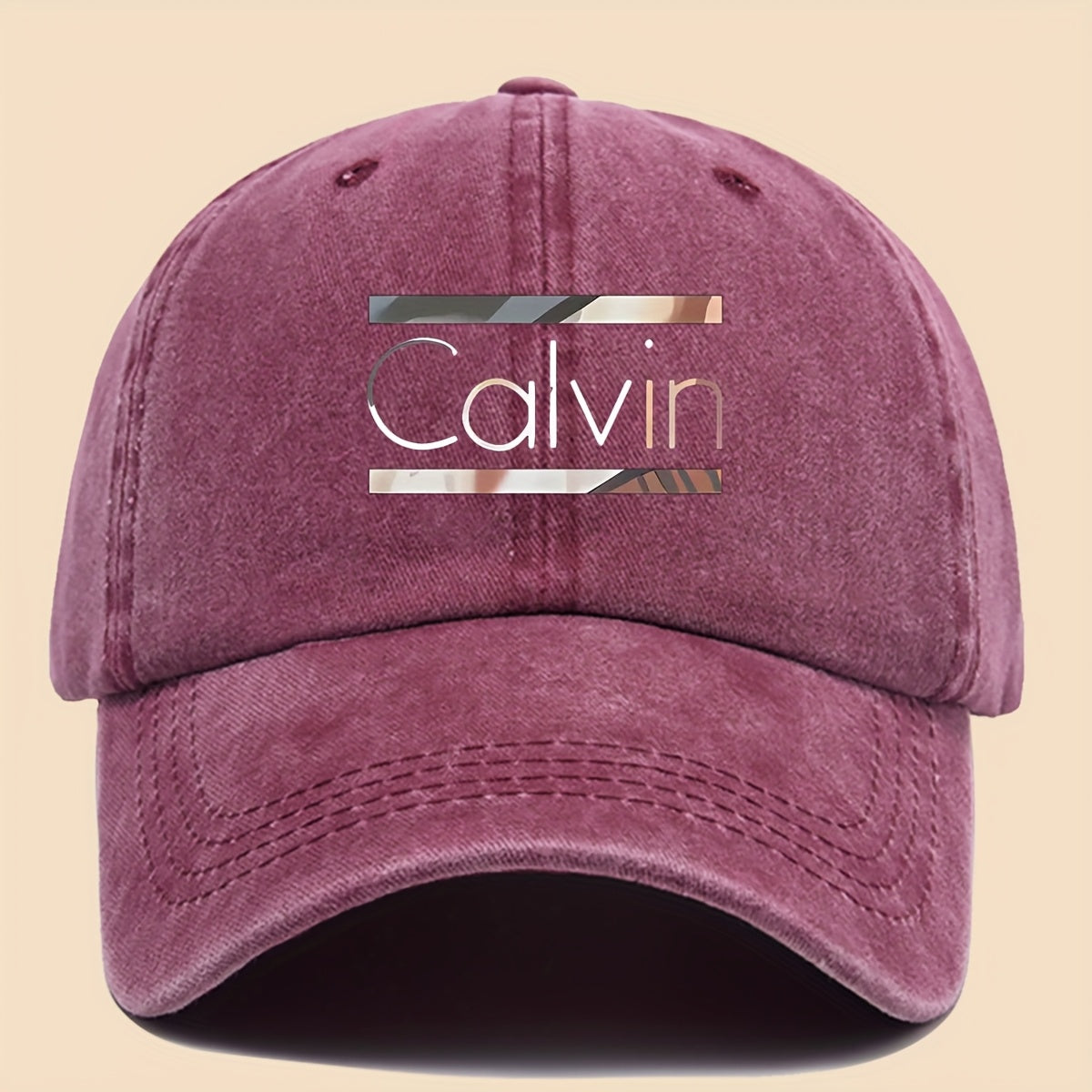 1pc 'Calvin Graphic Washed Baseball Cap - Unisex Streetwear Soft Hat, Suitable for Outdoor Adventures, Breathable Casual Sports Design, a Fashionable Accessory for All Seasons, Perfect Gift for Cycling, Fishing, And Hiking.'