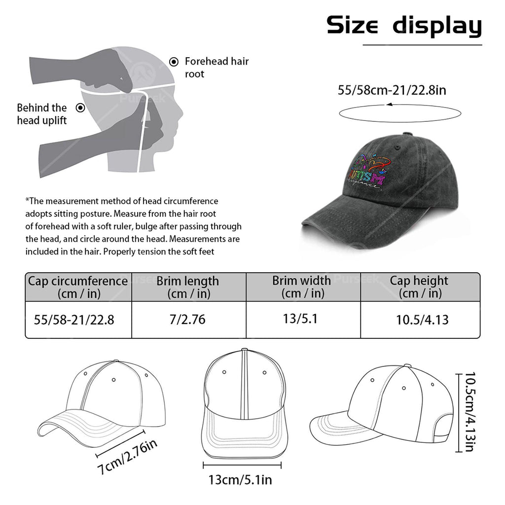 Neurodiversity Autism Awareness Rainbow Infinity Symbol Baseball Hat Unisex