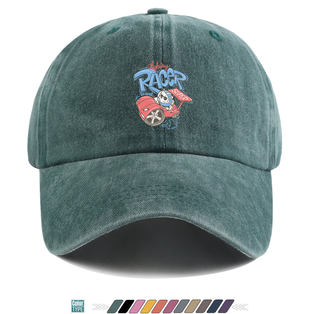 1pc "Highway Racer" Fun Cartoon Print Baseball Cap Panda Racer Pattern Sun Hat Fashion Trendy Duck Tongue Hat Unisex Adjustable Street Casual Hat Outdoor Sports Sun Hat Suitable for Daily Travel, Parties, Cycling