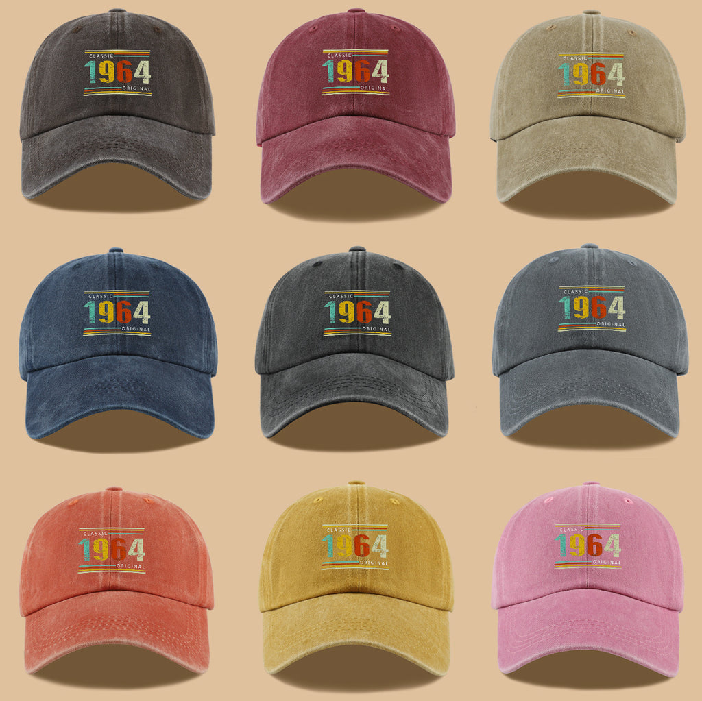 1pc 1964 Original Vintage Print Baseball Cap Suitable for Men & Women, Adjustable Duckbill Hat with Retro, Unisex Outdoor Sun Hat for Sports, Travel, Parties, Camping - Nostalgic, Holidays, Streetwear Fashion