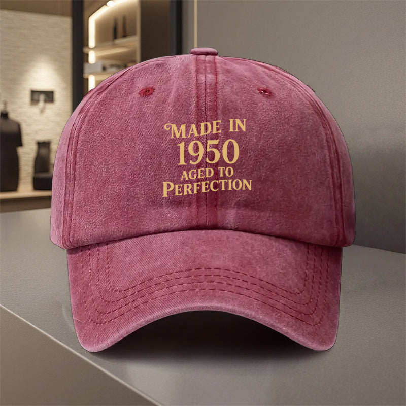 1pc Men's Vintage 1950 Retro Baseball Cap - Adjustable Trucker Hat Suitable for Outdoor Sports, Golf, Casual Wear, Lightweight Polyester with Printed Design, Aged to Perfection for Decades, for Office, for, for Trucking