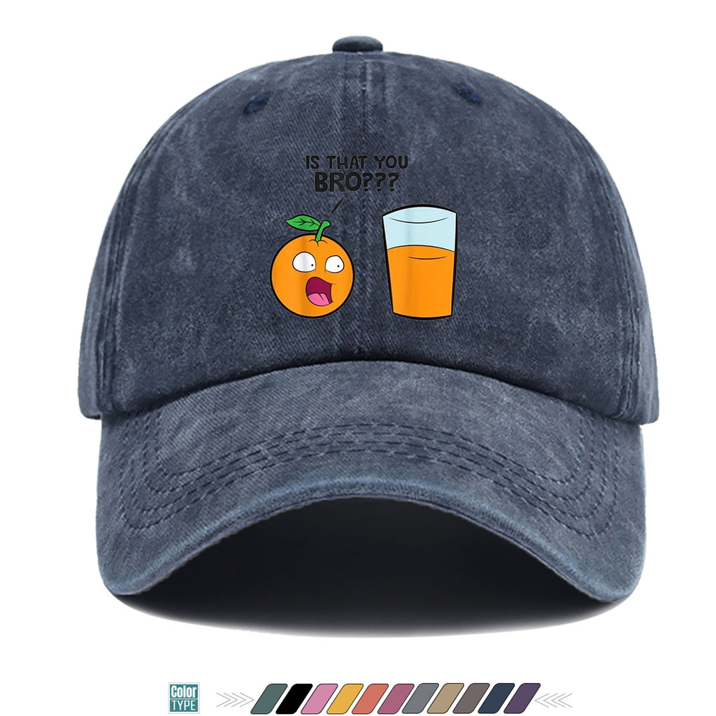 1pc Fun Surprised Orange Face & Juice Cup Print Baseball Cap - Adjustable Duckbill Sun Hat Suitable for Men & Women, Breathable Outdoor Cap for Parties, Travel, Gifts, Casual Wear with Surprised Face, Comfortable for Daily Use