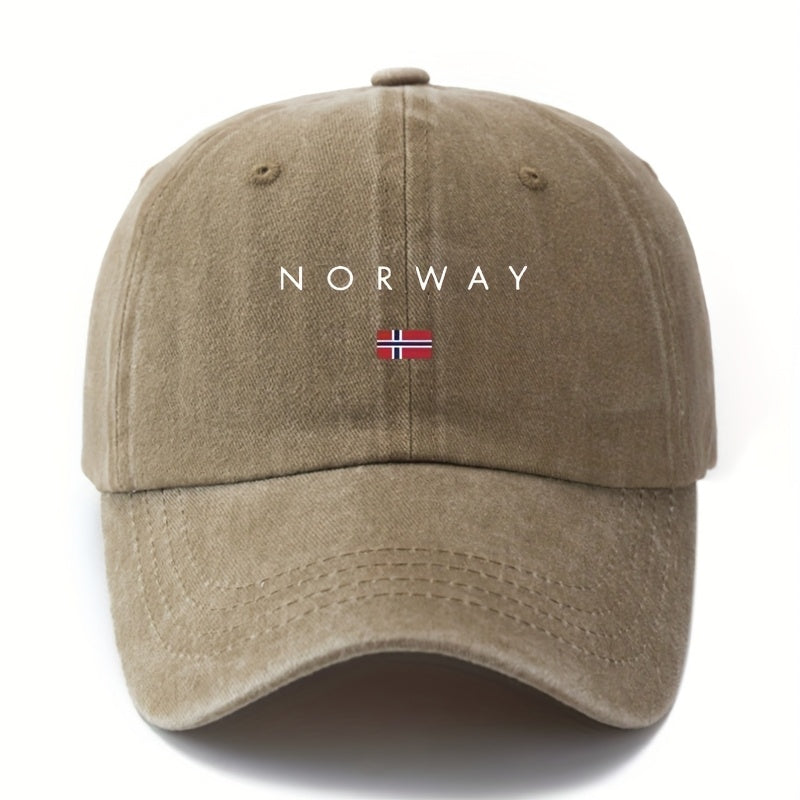 MAKEFGE Unisex Norway Flag Trucker Hat - Norwegian National Colors (White, Red, Blue) with Norway Map Outline & Flag Emblem, Lightweight Washed Cap for Men & Women, Outdoor, Travel, Camping, Casual Wear, Parties - Durable Norwegian Pride