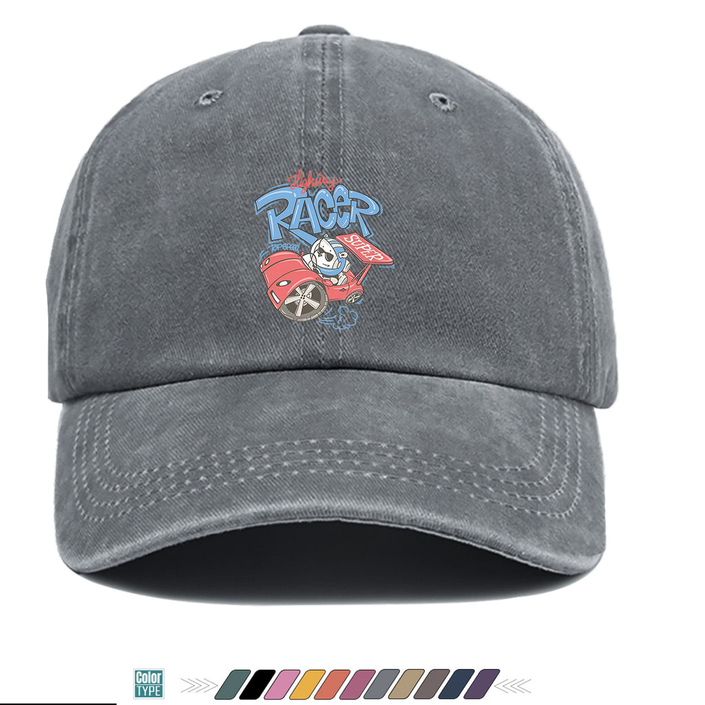 1pc "Highway Racer" Fun Cartoon Print Baseball Cap Panda Racer Pattern Sun Hat Fashion Trendy Duck Tongue Hat Unisex Adjustable Street Casual Hat Outdoor Sports Sun Hat Suitable for Daily Travel, Parties, Cycling