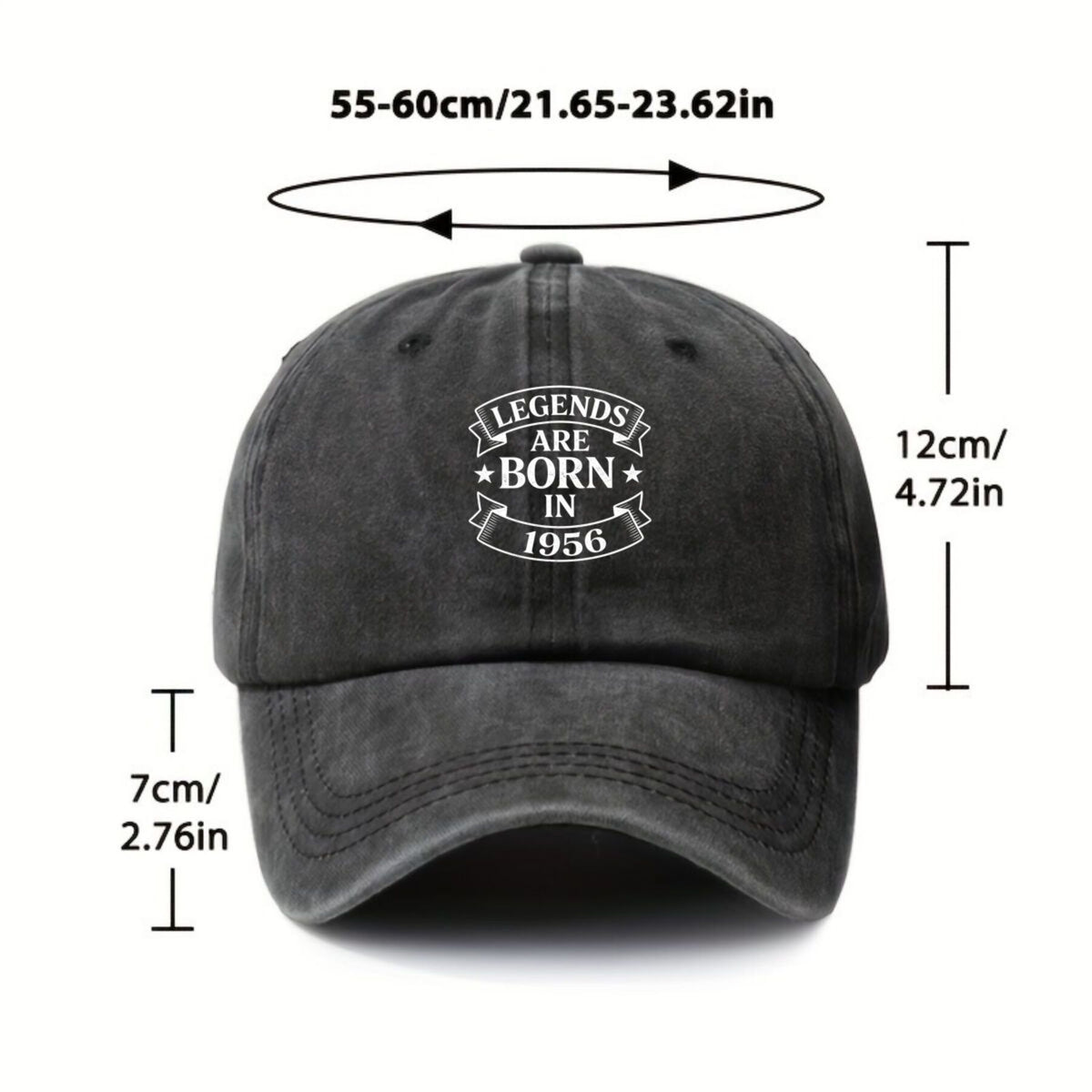 1956s Are Born Vintage Retro Baseball Cap - Unisex Adjustable Pull-String Hat with 1956 Print, Machine Washable Sun Suitable for Outdoor Sports, Casual Wear & Nostalgic Gift for Men and Women