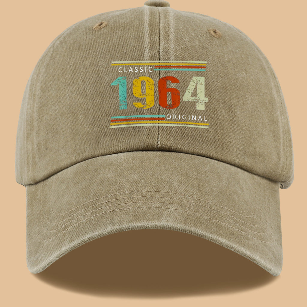 1pc 1964 Original Vintage Print Baseball Cap Suitable for Men & Women, Adjustable Duckbill Hat with Retro, Unisex Outdoor Sun Hat for Sports, Travel, Parties, Camping - Nostalgic, Holidays, Streetwear Fashion