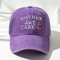 Embroidered Fisherman'S Hat, BOAT HAIR Washed Baseball Cap, Unisex Trucker Hat, Breathable Adjustable Golf Cap, Women'S Summer Fashion Curved Brim Hat, Men'S Y2K Couple Hat