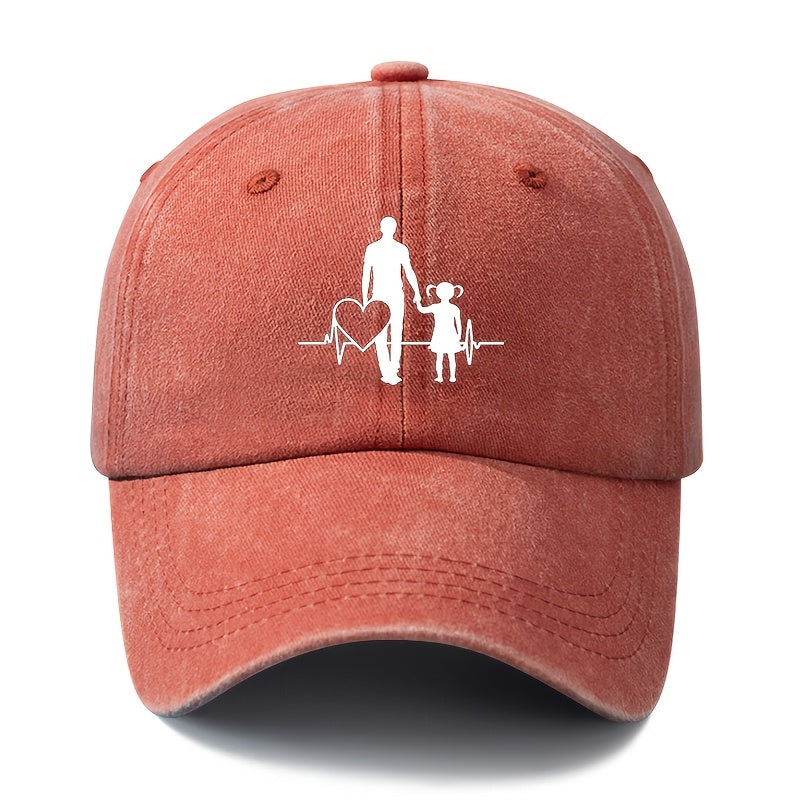 A Unisex Fashionable "Guardian Hand-in-Hand" Baseball Cap, Featuring a Classic Vintage Washed Lightweight Curved-brim Design. Suitable for Outdoor Vacations, Travel, Camping, and Other Casual Occasions. Also Works as a Hip-hop Cap for Holiday