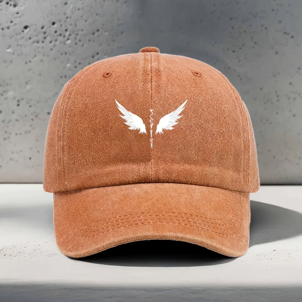 Women'S Baseball Cap with Wing Lines And Feather Texture Print, Mystical Dreamy Style for Daily Outings And Parties, Matching Curved Brim Hat Unisex Premium Comfortable 6-Panel Soft Top Cap Washable Adjustable