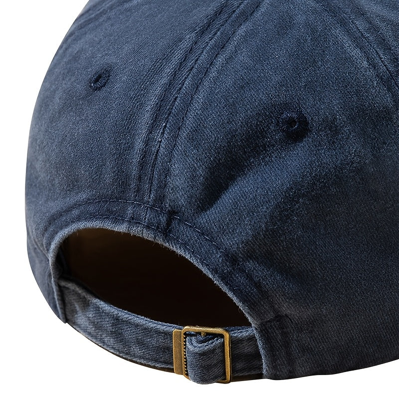An Embroidered Baseball Cap with Curved Brim, Hip-hop Style, Fruit Embroidery, Vintage Washed, Unisex Outdoor Travel and Hiking Cap, Fishing Hat