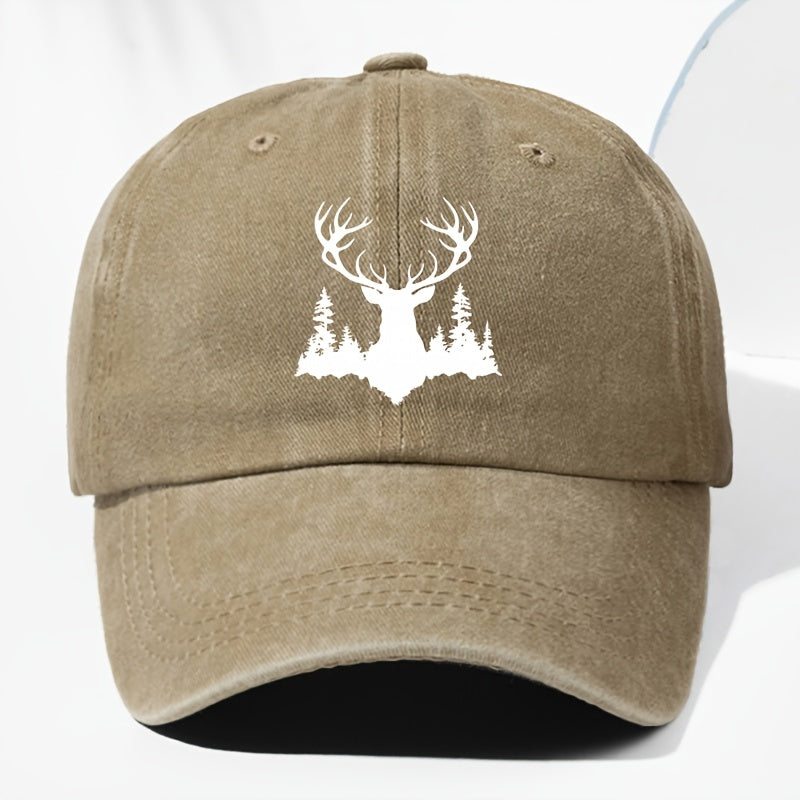 Unisex Animal Print Washed Vintage Baseball Cap, Fashionable Sun Outdoor Hat for Men and Women, Adjustable Trucker Hat Suitable for All Seasons and Daily Wear