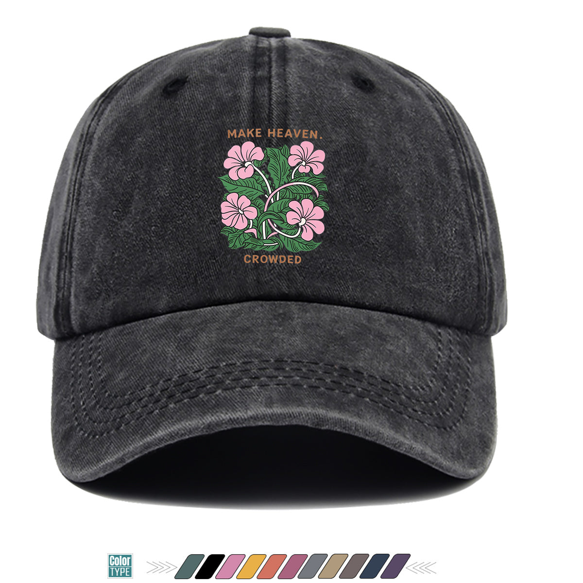 1pc 1pcs Floral Print Baseball Cap Suitable for Men & Women, Adjustable Duckbill Hat with Duckbill Visor, Breathable Sun Hat for Outdoor Travel, Casual Gift for Daily Outfits, Picnics, Birthdays - Trendy Present for Friends (Unisex)