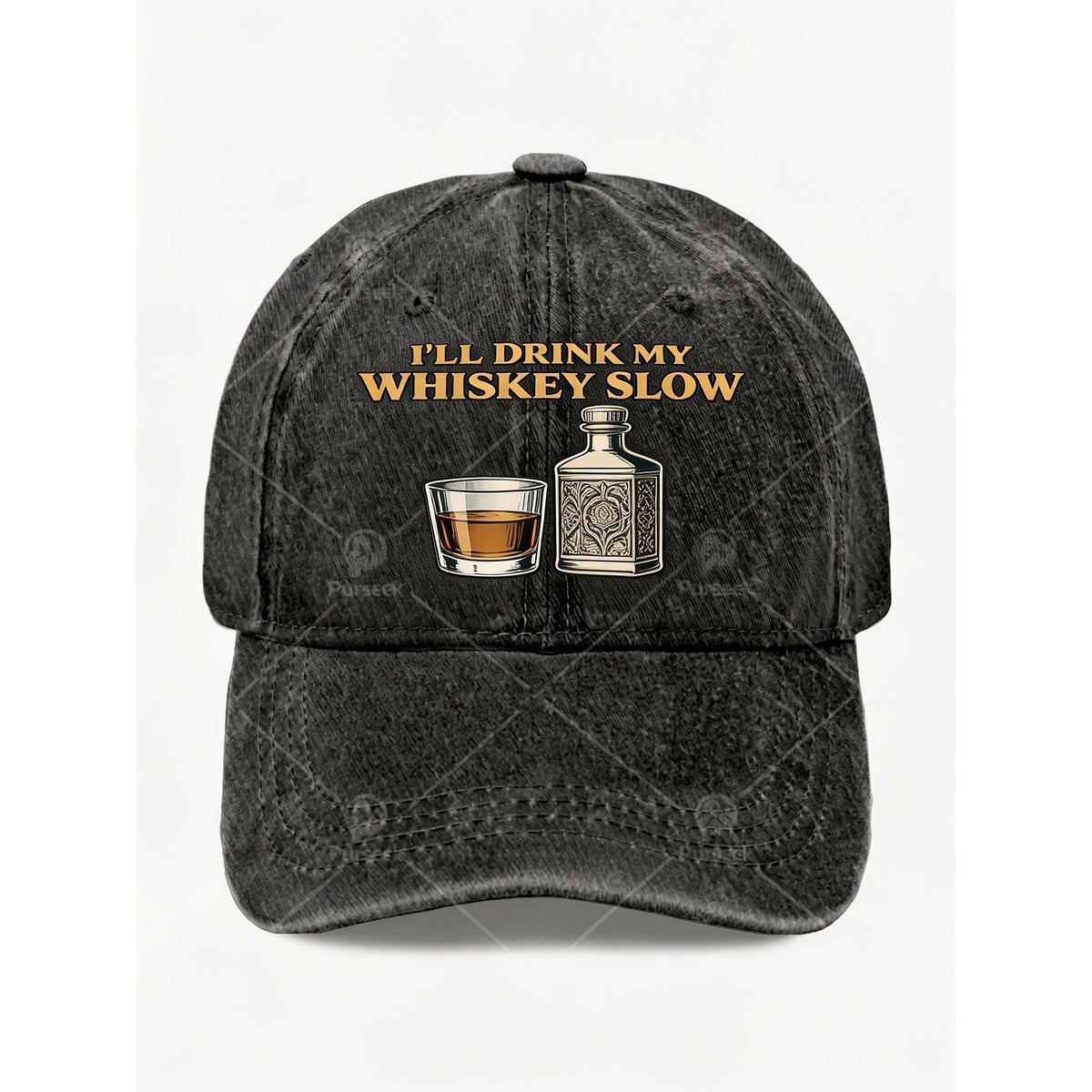 Vintage Whiskey Quote Hat for Men Women Casual Street Style Distressed Cap Perfect for Anniversary Gift