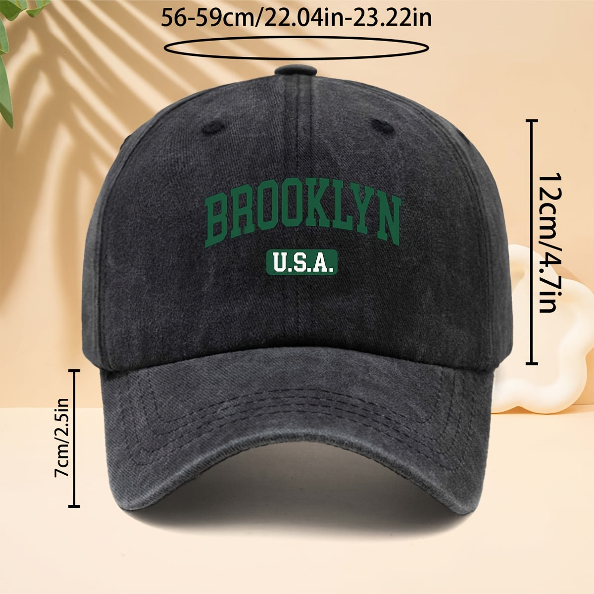 Brooklyn Ed Baseball Cap Trucker Hat Unisex Washed Twill Cap Adjustable Size And Lightweight Durable Soft Brim Design Non-Compresive Headwear All-Season Versatile for Daily Stroll Urban Travel Or Outdoor Vacation