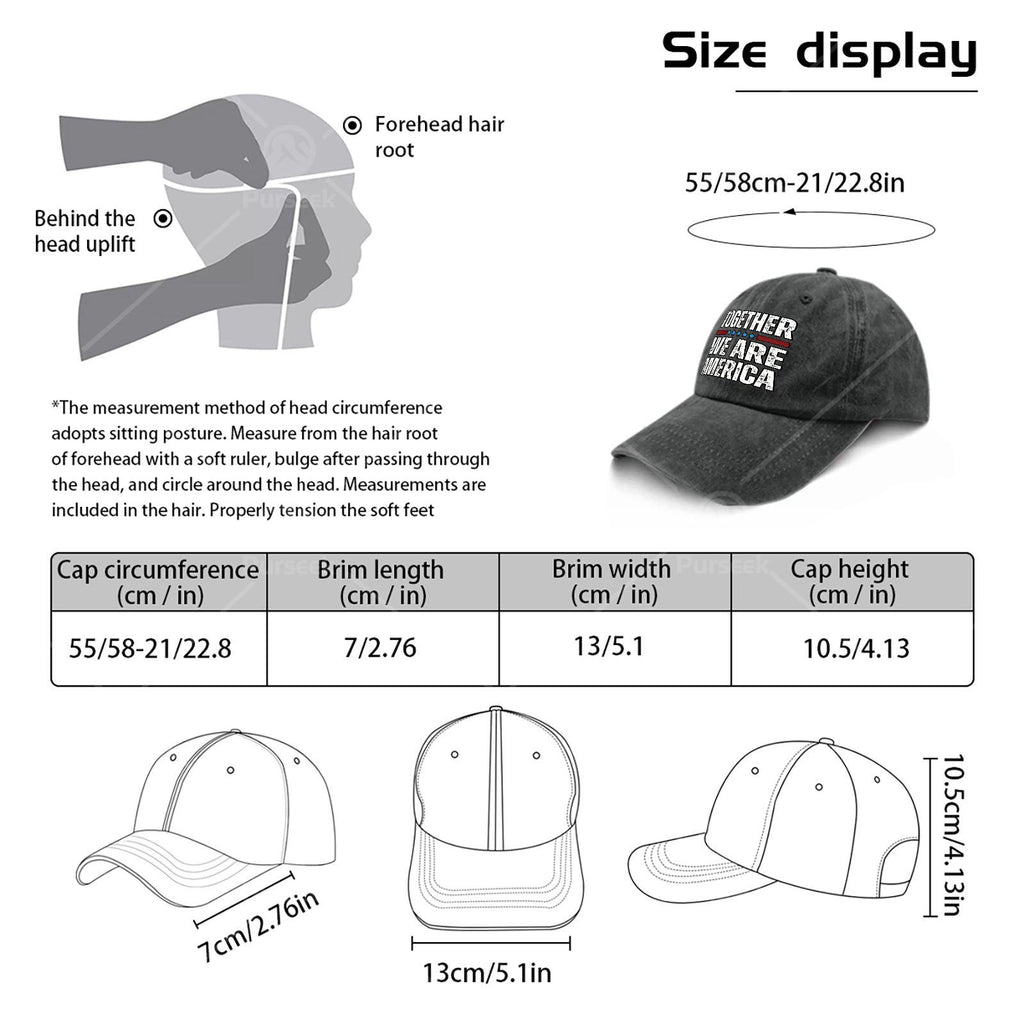 Together We Are America US Flag Vintage Baseball Hat Unisex Funny Washed