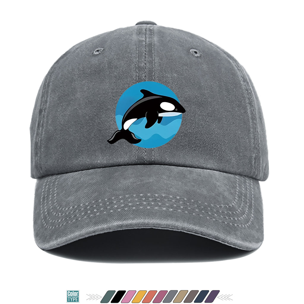 1pc Orca Leaping Over Waves Themed Printed Baseball Cap, Comfortable and Breathable Sun Hat, Stylish, , and Beautiful, Unisex Adjustable Baseball Cap, Casual Street Fashion Hat, Beach Vacation Sun Hat, Suitable for Outdoor Outings, Beach Parties